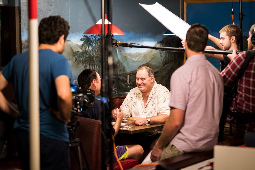 Actor/Comedian Frank Santorelli rehearsing a scene at Kowloon Restaurant.